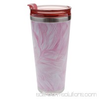 Aladdin Stainless Vacuum Cup Steel with Pink and White Feather Pattern 30oz Tumbler    564112450